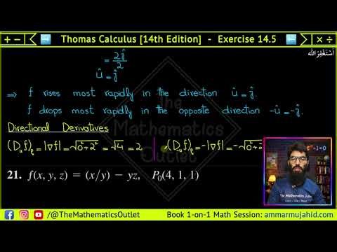 Directional derivative Multivariable calculus | Thomas calculus exercise 14.5 Q19 to Q24 || Lec 53