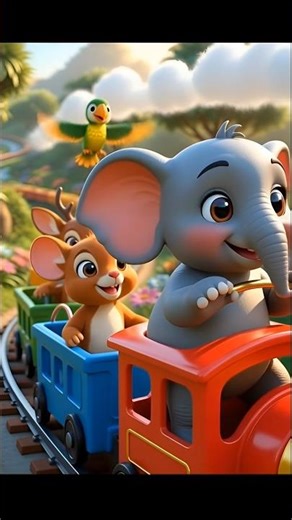 **Baby Animals Enjoy Toy Train Ride 😍🚂 | Cute 3D Cartoon**
