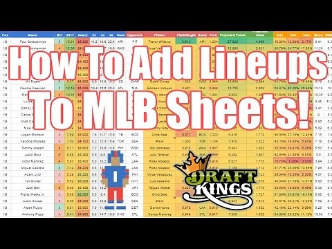 Adding Live Lineups to MLB Projections - DraftKings Tutorial