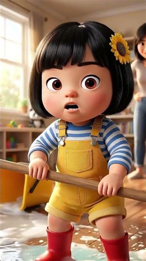 Cute Baby girl Cleaning House || Animated Cartoons || Cartoon Video