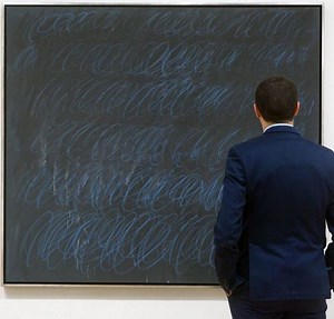 We're seeing blue! 'Untitled (New York City)' by Cy Twombly is the only painting from the famed Blackboard series executed with blue loops and has not been seen in public since the current owner acquired it from the artist's studio. It will go on view at Sotheby's LA on Thursday before it makes its way back to NYC for #SothebysContemporary auction on 11 May #ImaginetheConversation | Sotheby's
