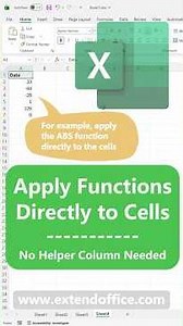 How to Apply a Function to Existing Cells in Excel Without Helper Columns