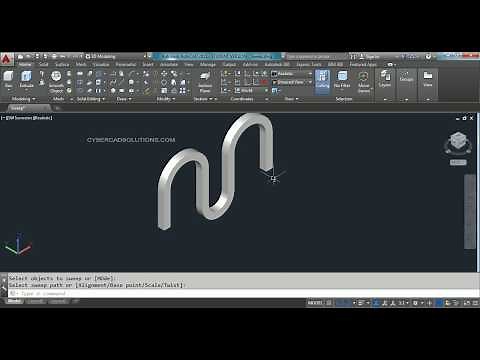 How to Sweep a section along a path in AutoCAD 3D