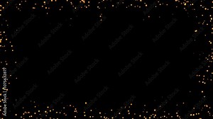 Blinking Particle effects lighting animated overlay, glowing orange lights dots loop animation black background Stock Video