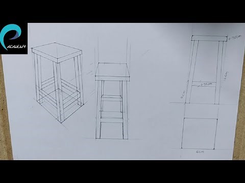 How to draw Stool in perspectives for beginners || Perspective Drawings easy || Perspective Academy