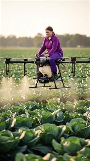 Future of Agriculture | She Flies Her Tractor | Farming with a Giant Spraying Drone #agrifuture