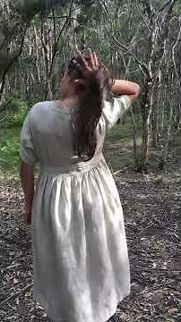 Linen Stone Button Up Tween Teen Girls Dress