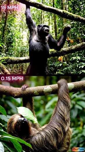 Fastest vs Slowest Tree Climber 🐵🦥 #shortsfeed