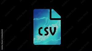 The symbol file csv is assembled from small balls. Then it shimmers with blue. It crumbles and disappears. In - Out loop. Alpha channel Premultiplied - Matted with color black