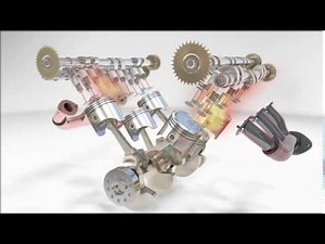 Engine V6 Mechanical Animation
