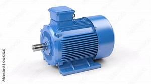 Cross section of Industrial electric motor. Electric motor parts and structure isolated on white