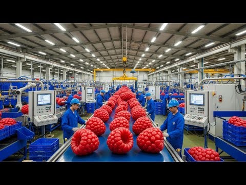 Inside a Modern Raspberry Factory: Raw Raspberries to Finished Products (Full Process)