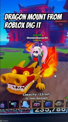 How to get the Dragon Mount on Roblox Dig It