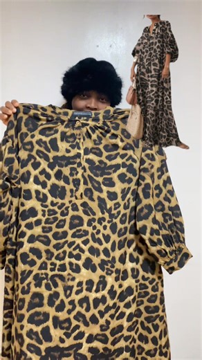 All Over Leopard Print Dress Street Long Dress for Vacation Wear, Ladies Clothes for Daily Wear, Casual Boho Bohemian