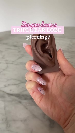 Triple Ear Lobe Piercing Style: Mirrorball & Studs