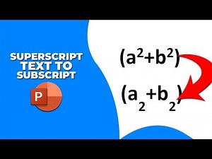 How to change Superscript text to subscript in PowerPoint