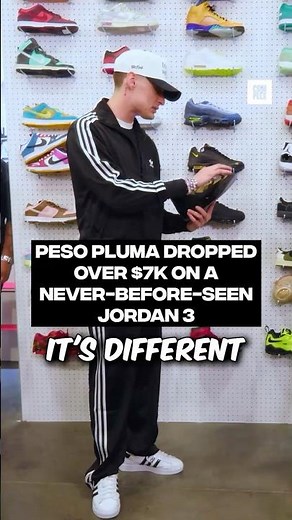 Peso Pluma dropped over $7K on a never-before-seen Jordan 3 #SneakerShopping