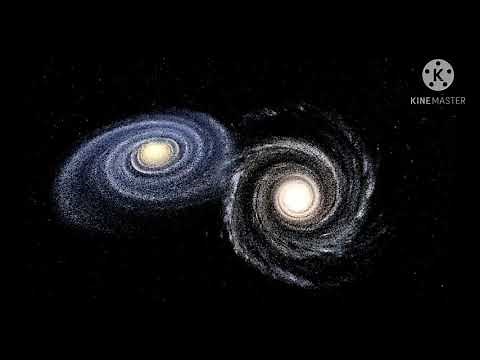 Simulação da colisão da Galáxia de Andrômeda e Via-Láctea 30FPS 720p