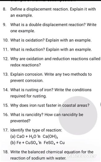 class 10th science most important question
