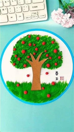 Bubble Wrap Magic! 🌳 Amazing Tree Painting Hack ✨