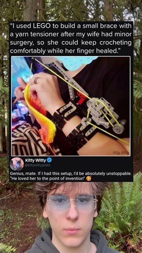 I used LEGO to build a small brace with a yarn tensioner after my wife had minor