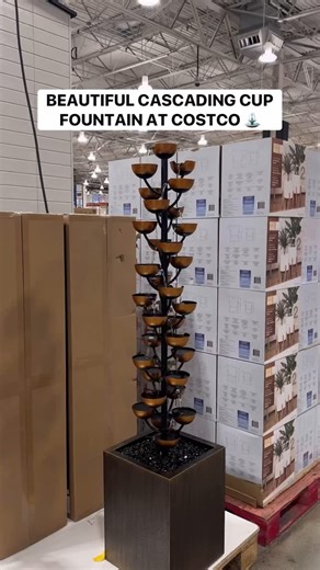 Costco Buys on Instagram: "⛲️ I spotted the most BEAUTIFUL Cascading Cup Fountain at Costco! This gorgeous fountain features a steel construction with a rust-resistant finish. It’s seriously SO NICE! $199.99 at Costco #costcofinds #costco #cascadingfountain #gardendecor"