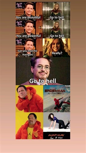 Iron Man Roasts Captain Marvel 😂 | Avengers Leadership Meme | MCU Funny Moments #marvel #mcu #shorts