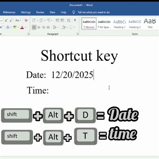 how to automatically write date in computer||short key of date||#shortcutkeys