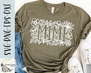 Floral Mimi SVG Design: Cricut & Silhouette Cut File (digital Download) - Etsy