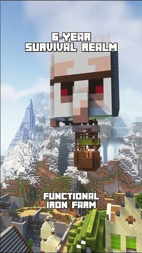 Minecraft Iron Golem Hot Air Balloon - It actually works and makes for a great place to AFK!