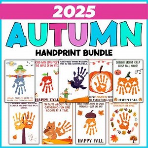 Fall Handprint Craft Bundle | Autumn Crafts for Preschool & Kindergarten