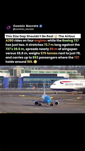 A380 vs Boeing 737 — The Size Difference Is Wild! 😳 #aviation #a380 #boeing737 #trending #viral