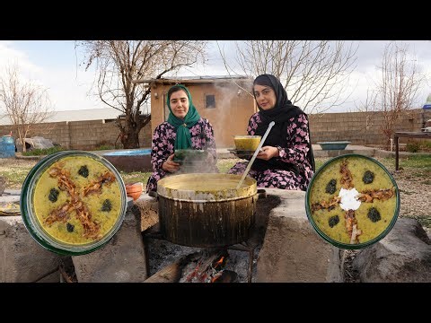 Traditional Ash-e Doogh | Village Cooking with Leila & Tela | Authentic Iranian Yogurt Soup