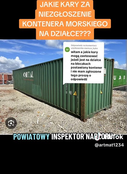 Kary za niezgłoszenie kontenera morskiego na działce