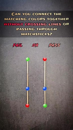 Can you connect all three matching colors without crossing lines or passing through matchsticks?#puzzle #virals #followers #followformore #fun #connect | Everyday Discoveries