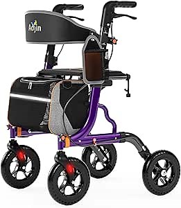 Aojin Rollator Walker for Seniors with Seat, Lightweight & Foldable, Purple