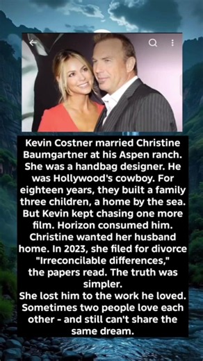 Kevin Costner married Christine Baumgartner at his Aspen ranch. She was a handbag designer. He