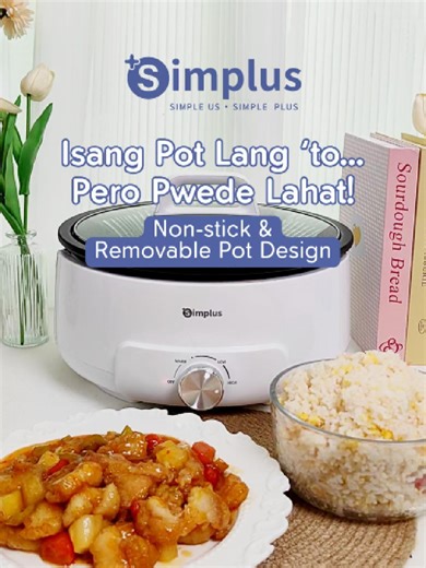 Perfect para sa lahat!😱 Masarap, praktikal, at easy-to-clean na multi-function electric cooker!👩‍🍳✨🩵 #Simplus #fyp #fypシ゚viral #newyearnewme #newyear2026 #musthave #musttry #smartdesign #homeessentials #homeappliances #multifunction #electriccooker #hotpot