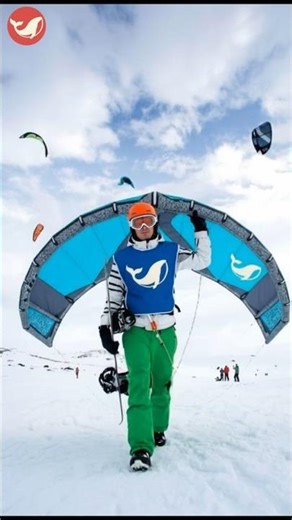 Kiteboarding on a Frozen Lake?! 🥶🪁 #shorts #kiteboarding