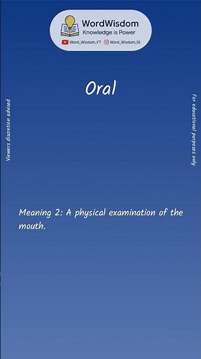 What does "Oral" mean? | English vocabulary shorts | #oral #wordwisdom