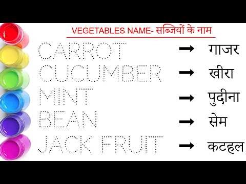 Vegetables name || सब्जियों के नाम || Vegetables name in english and hindi || Study centre