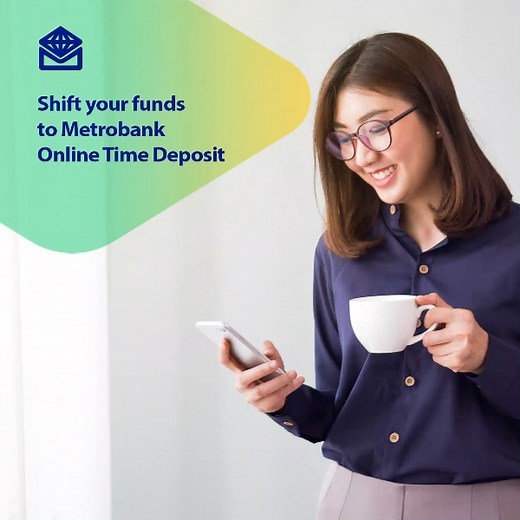 Opening a time deposit anytime and anywhere is possible. Just follow these steps: Step 1. Log in to Metrobank Online Step 2. Nominate a settlement account Step 3. Click “Open a Time Deposit” Step 4. Enter your placement details and click "Submit" Step 5. Agree to the Terms and review the details Step 6. Enter your Metrobank Passcode Step 7. Wait for a transaction confirmation via SMS and/or email Shift your existing Time Deposit on Metrobank Online today. Learn more here: metrobank.com.ph/help#F