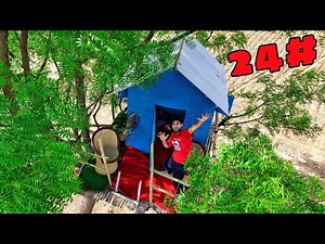 Surviving 24 hours in a tree house challenge | A1 Adventure
