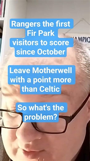 Not fatal but it's Danny Röhl's first real mistake #rangers #motherwell #spflpremiership #dannyrohl