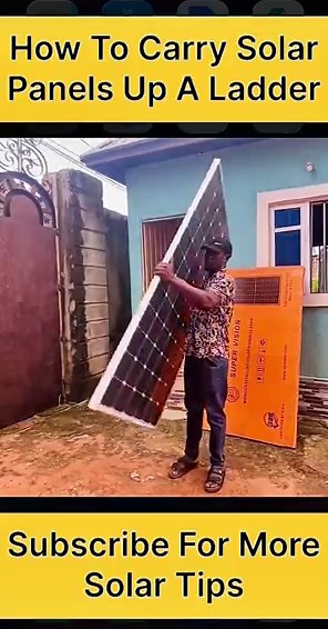 How to Carry a Solar Panel Up a Ladder Safely ⚡🪜 #solarpanel #roofwork