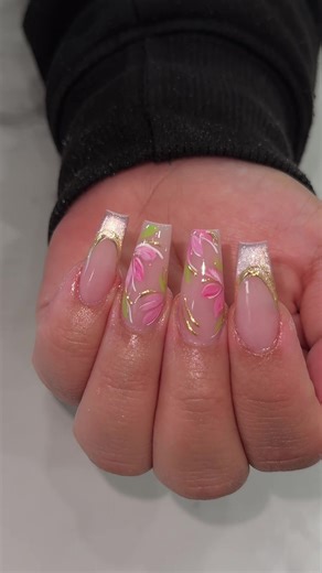 Spring Cat Eye Nails with Flowers | Orlando, FL