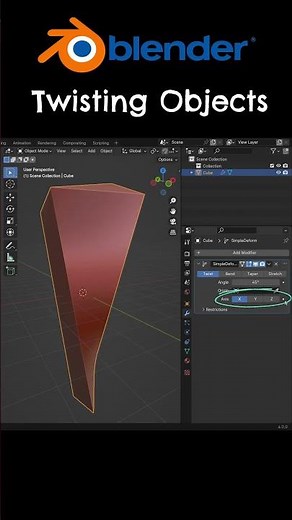 How to Twist Objects In Blender #blender3d #blendertutorial #shorts