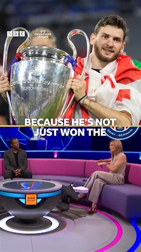 Ligue 1, French Cup, Serie A, Champions League... Khvicha Kvaratskhelia gets a winners medal from all four! | BBC Sport