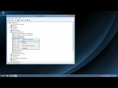 How to disable the touch screen on a Windows 8 computer