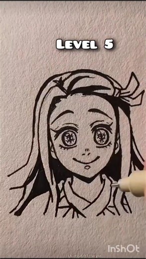 How to draw Nezuko in different level#nezukokamado#demonslayer#anime#drawing#animeart#sketch